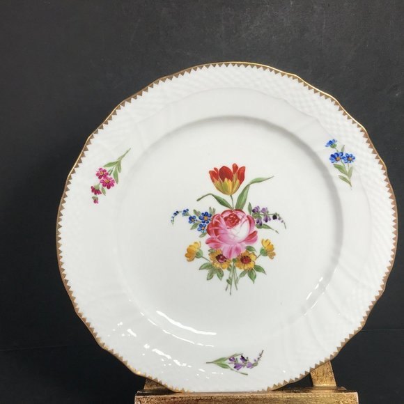 Gustavsberg Saxon flower salad plate Rose bouquet, flower sprigs Scandinavian - Picture 1 of 9